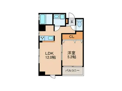 グランデ浄心(1LDK/2階)の間取り写真