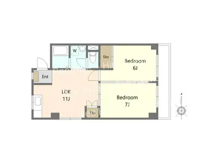 シャンテちくさ(2LDK/2階)の間取り写真