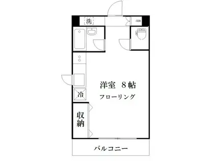 ブルーローズガーデン(ワンルーム/3階)の間取り写真