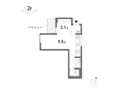 COLLAGE HOUSE(ワンルーム/2階)の間取り写真