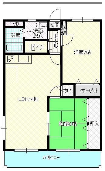 M.クラルテ(2LDK/2階)の間取り写真
