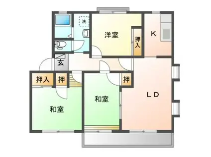 グラナタス羽鳥 B棟(3LDK/2階)の間取り写真