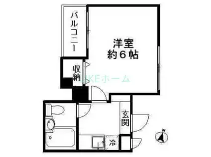 ジュネパレス船橋第3(1K/4階)の間取り写真