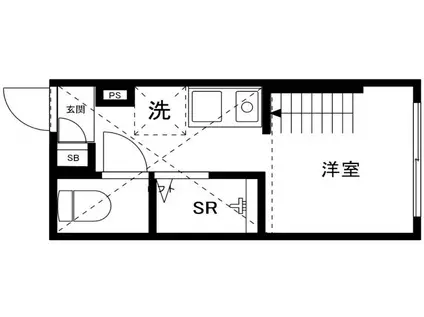 ハーモニーテラス和泉II(ワンルーム/1階)の間取り写真