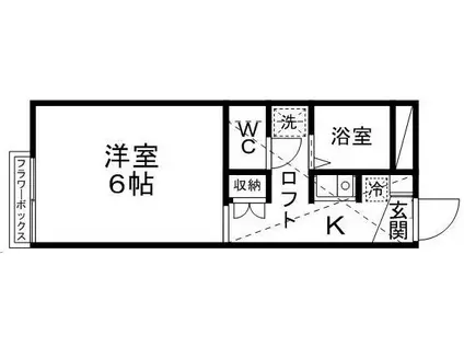 新後K・S(1K/2階)の間取り写真