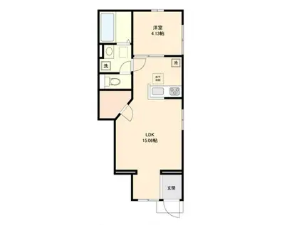 CHOUETTE(1LDK/1階)の間取り写真