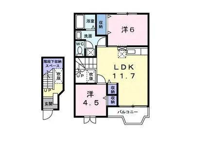 ディスカバリーII(2LDK/2階)の間取り写真