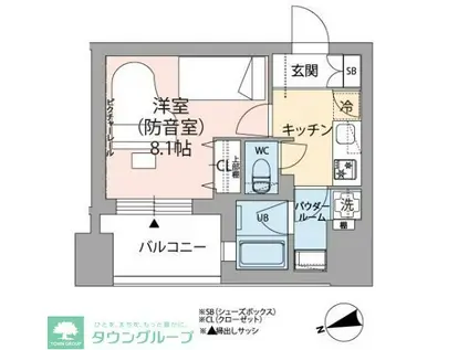 ミュージション下北沢(1K/6階)の間取り写真