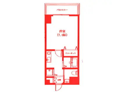 ス卜ゥディオ(1K/2階)の間取り写真