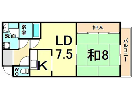 稲葉TMハイツ(1LDK/5階)の間取り写真