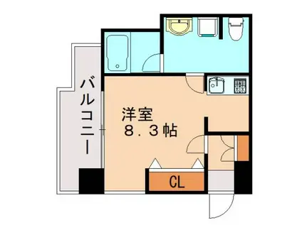 警固クレスタリア(ワンルーム/12階)の間取り写真