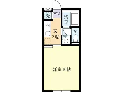 ヴィラ春日(1K/4階)の間取り写真