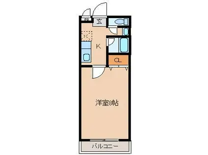 アウスレーゼ小中(1K/3階)の間取り写真