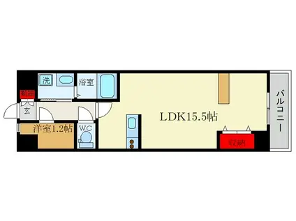 レジデンス牧野(1SLDK/4階)の間取り写真
