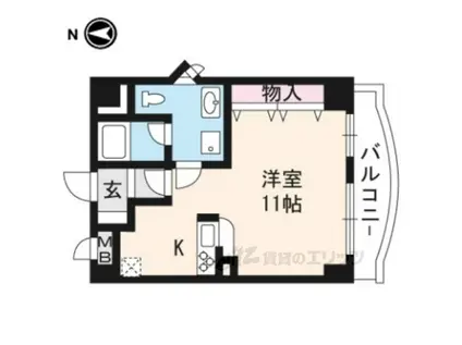 シャルト椥辻(1K/4階)の間取り写真