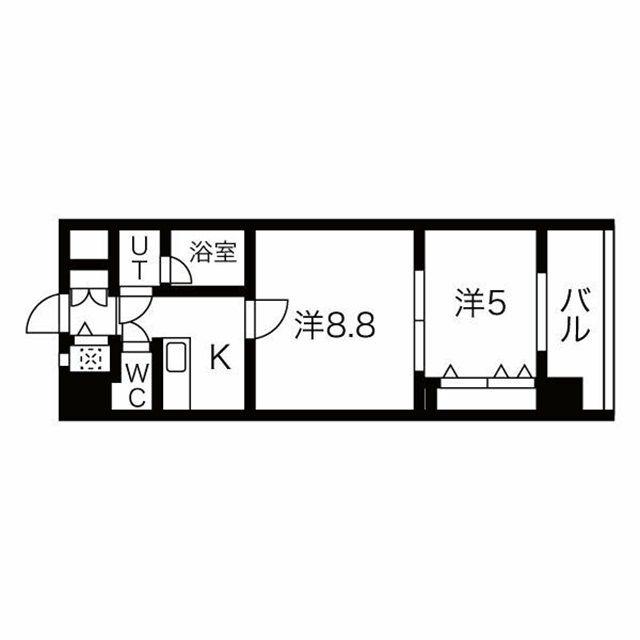 THE MUSIC COURT(2K/7階)の間取り写真