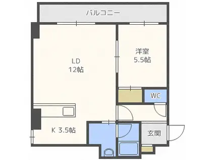 グレイス美術館通プレーディオ(1LDK/6階)の間取り写真