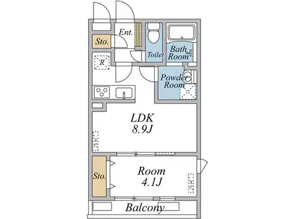 リブリ・足立区西新井(1LDK/2階)の間取り写真