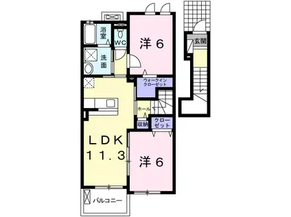 シーズンズ コンフォートII(2LDK/2階)の間取り写真