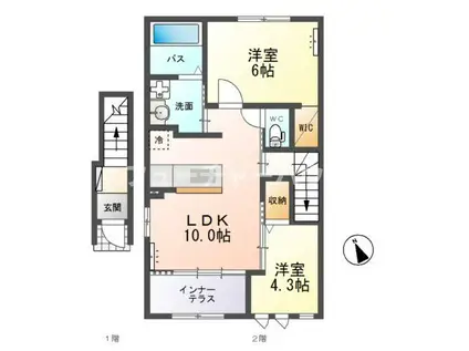ママンパレス(2LDK/2階)の間取り写真