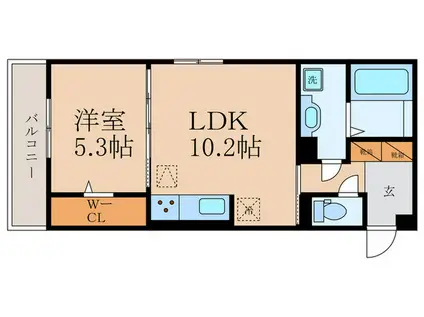 カノン蓮池(1LDK/1階)の間取り写真
