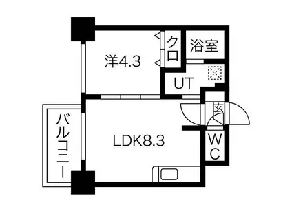 クラッセ北大通III(1LDK/6階)の間取り写真