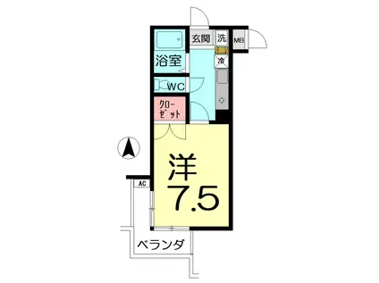 サンロイヤル大宮(1K/3階)の間取り写真