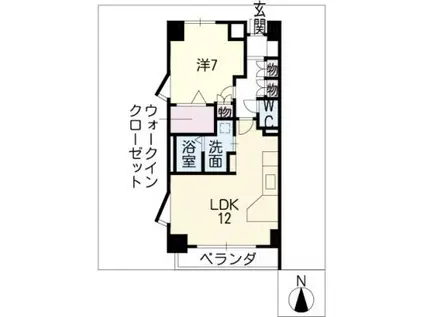 プレステージ川名(1LDK/1階)の間取り写真