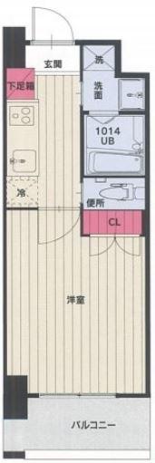 NO.102 CLUB ORIENT(1K/8階)の間取り写真