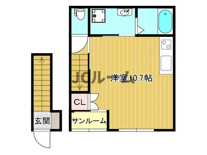 西福島 (ワンルーム/2階)の間取り写真