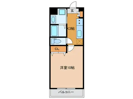 メゾン半田(1K/3階)の間取り写真