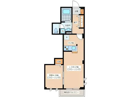 グレイスコート赤堤(1LDK/3階)の間取り写真