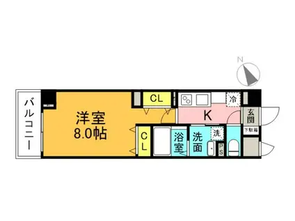 己斐本町(1K/7階)の間取り写真