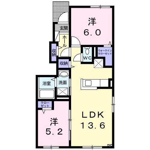 YHアジュールI(2LDK/1階)の間取り写真