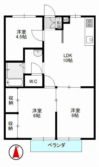エステートピア赤穂(3LDK/2階)の間取り写真