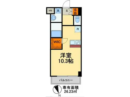 オーキッドレジデンス船橋本町(ワンルーム/1階)の間取り写真