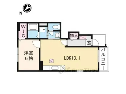 クレール聖徳C(1LDK/1階)の間取り写真