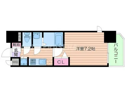プレサンス水都OKAWA(1K/13階)の間取り写真