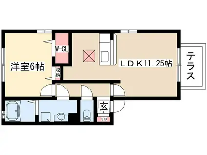 コンフォーレ川名(1LDK/2階)の間取り写真