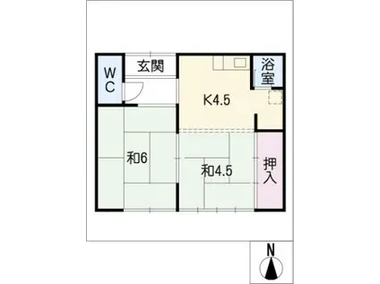 真柄アパート(2K/1階)の間取り写真