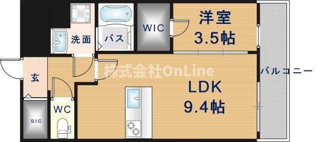 プレサンス長田レジェール(1LDK/13階)の間取り写真