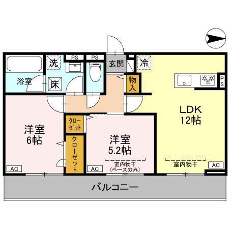9COLORS(2LDK/1階)の間取り写真
