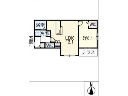 LEVANTE(1LDK/1階)の間取り写真