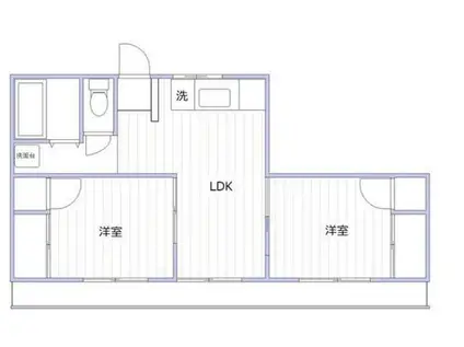 西横浜コーポ(2LDK/3階)の間取り写真