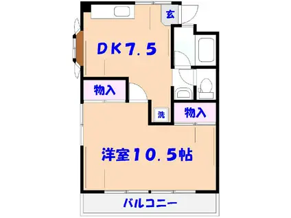 斉藤ビル(1DK/3階)の間取り写真