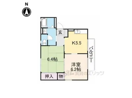 ジョイコートA(2K/2階)の間取り写真