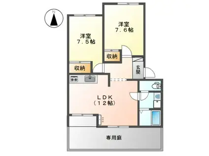 ルミナス(2LDK/1階)の間取り写真