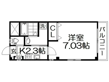 サンパティークミクマ(1K/1階)の間取り写真