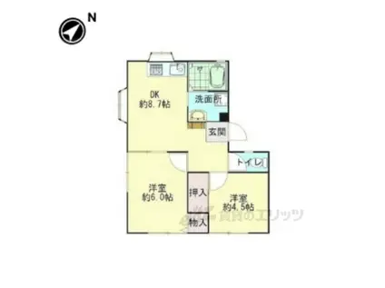 レスポワール2(2DK/2階)の間取り写真