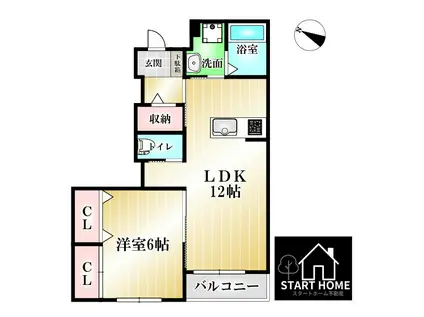 カネハナコートI番館(1LDK/1階)の間取り写真